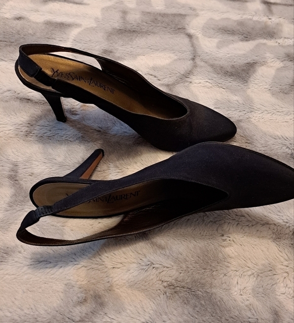 Yves Saint Laurent Black Slingback Heels  Size 8.5 - Picture 4 of 12